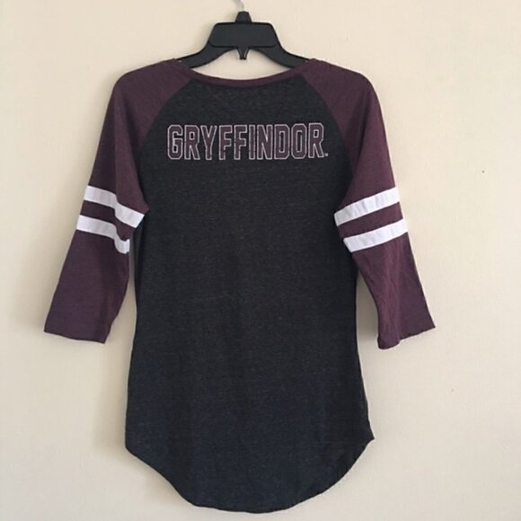 Harry Potter Shirt S Lace Up Gryffindor Embroidered Lion Varsity Quidditch - Picture 10 of 11